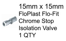 FloPlast FloFit Pushfit Chrome Stop Isolation Valve 15mm x 15mm Shut Off Service