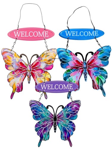 Jumbo welcome butterfly sign - jumbo,