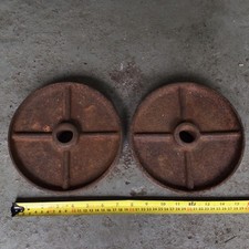 Vintage pair cast iron wheel
