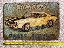 Z28 Camaro Parts Service vintage pressed metal sign - nice patina 445mm x 295mm