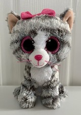 Ty Beanie Boo - KIKI -  Grey cat plush  soft toy 