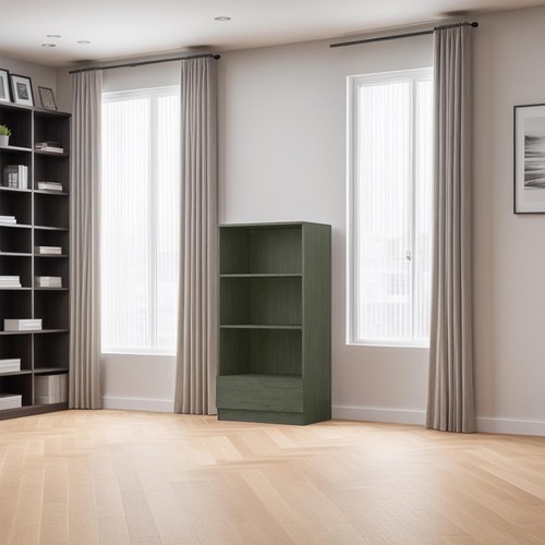 Rustic oak bookcase shelves - rustic,