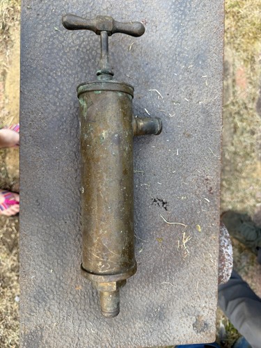 Vintage brass bilge pump hand - brass,