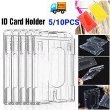 5/10 Transparent ID Card Holder Protector Cover Case Enclosed Oyster Pass Badge