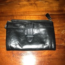 Rowallan Lovely Soft Leather Small Black Purse 3 x Zipped Compartments