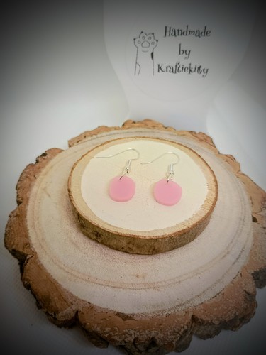 Pink acrylic resin earrings