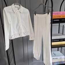 Zara white embroidered crochet