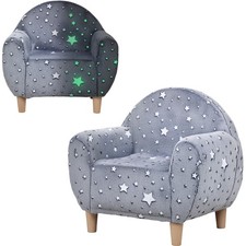 AIYAPLAY Kids Armchair, Glow in the Dark Chair for Bedroom, Grey