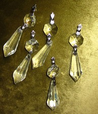 *Set of 5 Five Vintage Style Crystal Glass Drops Chandelier Sun Catcher Prisms  