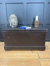 Antique Pine Trunk / Black Chest / Old Pine / Blanket Box / Coffee Table