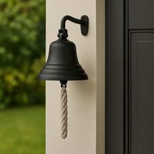 Last Orders Bell Matt Black Wall Mounted Bell for Home Bar, Pub or Outdoor 5"