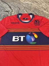 Scotland Macron Rugby Sevens Red Away Shirt. Excellent Condition. Mens XL.