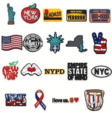 19pcs New York City NYC Statue of Liberty Big Apple Charms - Will fit croc crocs