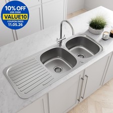 Stainless Steel 2 Bowl Double
