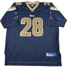 Reebok St. Louis Rams NFL Jersey Men's XXL Marshall Faulk #28 Blue Vintage