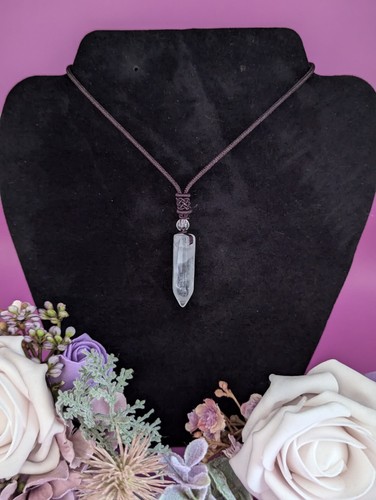 Clear quartz bullet pendant - quartz,