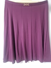 Damart Purple Stretchy Skirt Gold Trim Elasticated 14
