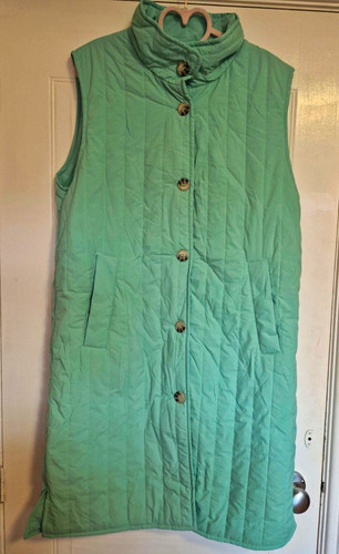 Woman green quilted long - green,