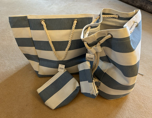 Blue white striped - blue,