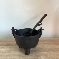 Rare Antique swain albatross Cast Iron Smelting Pot larger size with ladle  