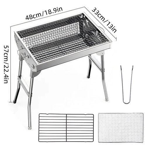 Folding bbq charcoal barbecue - folding,