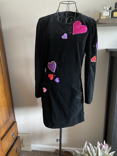 Vintage 1980s black velvet - black,