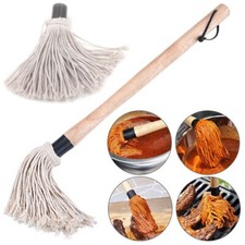 Barbecue BBQ Wooden Handle Brush Basting Mop Grilling Smoking Cooking Tool