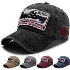 Men Women Cap Trucker Washed Hat Distressed Driver Denim Snapback Baseball