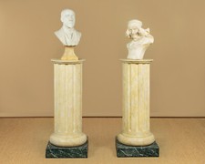 Pair of Painted Plaster Column