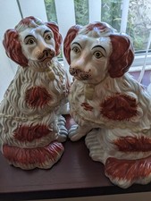 Staffordshire Spaniel Figurines Ceramic Pottery Collectible