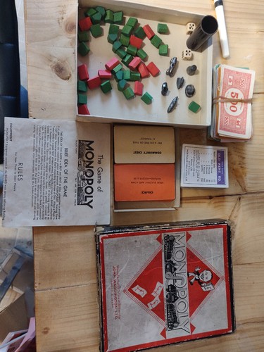 Vintage 1936 monopoly - vintage,