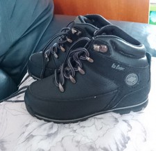 Lee Cooper Children's Lace Up Leather  Boots Black. Size C9