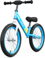 16 inch Kids Balance Bike No-Pedal Adjustable Seat Inflatable Tyres Rim Brake