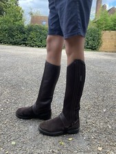 Decathlon Brown Horse Riding Brown Suede Ankle Boot + Separable Chaps EU Size 36