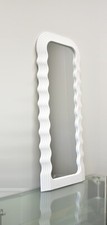 Wavy Mirror White Pattern Irregular Frame Mirror Wall Mirror for Living Room Bed