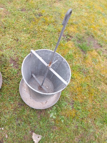 Used galvanised chicken feeder - galvanised,