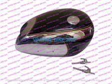 MATCHLESS AJS TWIN G9 G12 BLACK PAINTED CHROME STEEL PETROL TANK + CAP TAP  /FIT