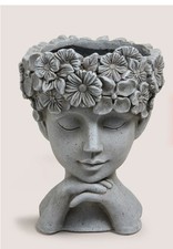 New Grey Lady Head Planter