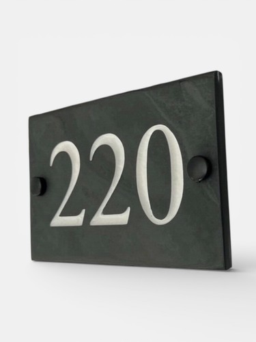 House sign slate - house, number