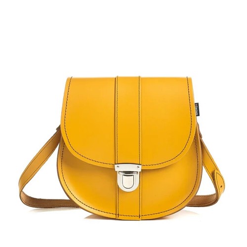 Leather crossbody saddle bag - leather,