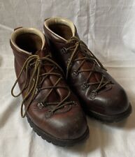 Vtg 1950s Men’s Hawkins Leather Hiking Boots Vibram Sole UK 8