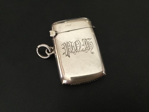 Antique silver vesta case - antique,