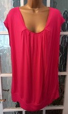Ladies Top Cerise Pink Cap Sleeve Scoop Neck Size XL - NEW