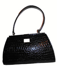 Edina Ronay black leather croc
