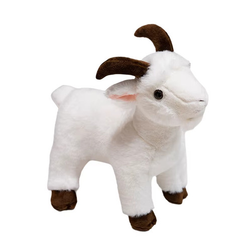 40cm black white goat plush - white,