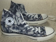 Retro CONVERSE Chuck Taylor All-Star BLACK DEMON SKULL High-Top TRAINERS Size 11