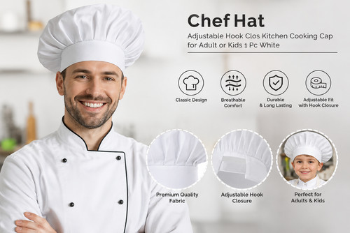 Chef hat adjustable hook - hat,