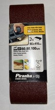 3pk Sanding Belts 65 x 410mm Belt Sander mixed Grit Black and Decker piranha