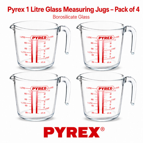 Pack pyrex litre glass - of, 4