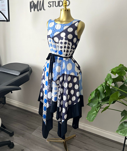Roman blue white navy - blue/white/navy, polka